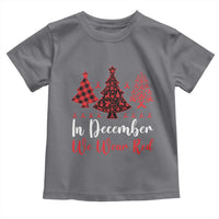 In December We Wear Red Toddler T Shirt HIV Awareness Christmas Ribbon Tree Gift - Wonder Print Shop