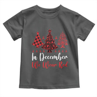 In December We Wear Red Toddler T Shirt HIV Awareness Christmas Ribbon Tree Gift - Wonder Print Shop