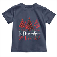 In December We Wear Red Toddler T Shirt HIV Awareness Christmas Ribbon Tree Gift - Wonder Print Shop
