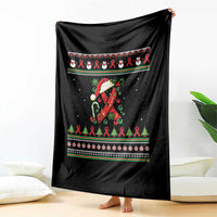 Santa Red Ribbon HIV Awareness Throw Blanket Ugly Sweater Christmas Gift - Wonder Print Shop