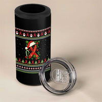 Santa Red Ribbon HIV Awareness 4 in 1 Can Cooler Tumbler Ugly Sweater Christmas Gift - Wonder Print Shop