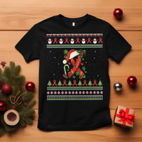 Santa Red Ribbon HIV Awareness T Shirt Ugly Sweater Christmas Gift - Wonder Print Shop