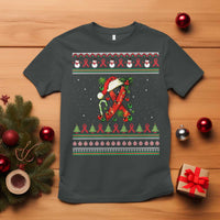 Santa Red Ribbon HIV Awareness T Shirt Ugly Sweater Christmas Gift - Wonder Print Shop