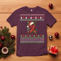 Santa Red Ribbon HIV Awareness T Shirt Ugly Sweater Christmas Gift - Wonder Print Shop