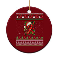 Santa Red Ribbon HIV Awareness Ceramic Ornament Ugly Sweater Xmas Gift - Wonder Print Shop