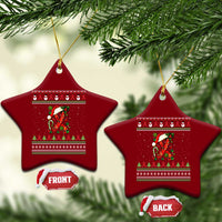 Santa Red Ribbon HIV Awareness Ceramic Ornament Ugly Sweater Xmas Gift - Wonder Print Shop