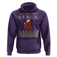 Santa Red Ribbon HIV Awareness Hoodie Ugly Sweater Christmas Gift - Wonder Print Shop