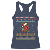 Santa Red Ribbon HIV Awareness Racerback Tank Top Ugly Sweater Christmas Gift - Wonder Print Shop