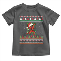 Santa Red Ribbon HIV Awareness Toddler T Shirt Ugly Sweater Christmas Gift - Wonder Print Shop