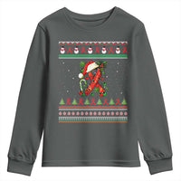 Santa Red Ribbon HIV Awareness Youth Sweatshirt Ugly Sweater Christmas Gift - Wonder Print Shop