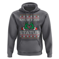 Know Your Status HIV Awareness Gift Hoodie Ugly Sweater Green Hand Red Ribbon - Wonder Print Shop