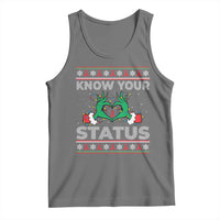 Know Your Status HIV Awareness Gift Tank Top Ugly Sweater Green Hand Red Ribbon - Wonder Print Shop
