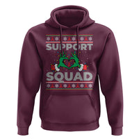 Support Squad HIV Awareness Gift Hoodie Green Hand Red Ribbon Ugly Sweater Christmas Gift - Wonder Print Shop