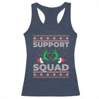 Support Squad HIV Awareness Gift Racerback Tank Top Green Hand Red Ribbon Ugly Sweater Christmas Gift - Wonder Print Shop