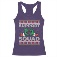 Support Squad HIV Awareness Gift Racerback Tank Top Green Hand Red Ribbon Ugly Sweater Christmas Gift - Wonder Print Shop