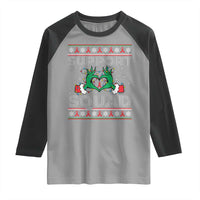 Support Squad HIV Awareness Gift Raglan Shirt Green Hand Red Ribbon Ugly Sweater Christmas Gift - Wonder Print Shop