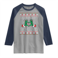 Support Squad HIV Awareness Gift Raglan Shirt Green Hand Red Ribbon Ugly Sweater Christmas Gift - Wonder Print Shop
