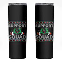 Support Squad HIV Awareness Gift Skinny Tumbler Green Hand Red Ribbon Ugly Sweater Christmas Gift - Wonder Print Shop
