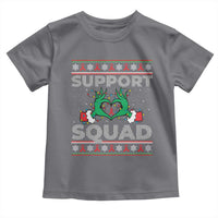Support Squad HIV Awareness Gift Toddler T Shirt Green Hand Red Ribbon Ugly Sweater Christmas Gift - Wonder Print Shop