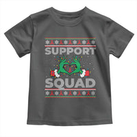 Support Squad HIV Awareness Gift Toddler T Shirt Green Hand Red Ribbon Ugly Sweater Christmas Gift - Wonder Print Shop