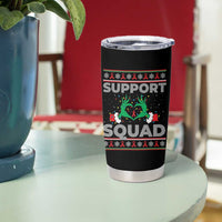 Support Squad HIV Awareness Gift Tumbler Cup Green Hand Red Ribbon Ugly Sweater Christmas Gift - Wonder Print Shop