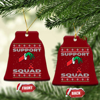 Funny Green Hand Red Ribbon HIV Awareness Ceramic Ornament Support Squad Ugly Sweater Gift - Wonder Print Shop