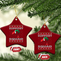 Funny Green Hand Red Ribbon HIV Awareness Ceramic Ornament Support Squad Ugly Sweater Gift - Wonder Print Shop