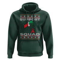 Funny Green Hand Red Ribbon HIV Awareness Hoodie Support Squad Ugly Sweater Gift - Wonder Print Shop