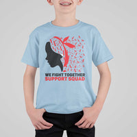 We Fight Together Support Squad T Shirt For Kid HIV Awareness Dragonfly Gift - Wonder Print Shop