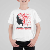 We Fight Together Support Squad T Shirt For Kid HIV Awareness Dragonfly Gift - Wonder Print Shop