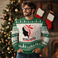 We Fight Together Support Squad Ugly Christmas Sweater HIV Awareness Dragonfly Gift - Wonder Print Shop