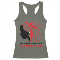 We Fight Together Support Squad Racerback Tank Top HIV Awareness Dragonfly Gift - Wonder Print Shop