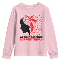 We Fight Together Support Squad Youth Sweatshirt HIV Awareness Dragonfly Gift - Wonder Print Shop