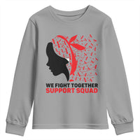 We Fight Together Support Squad Youth Sweatshirt HIV Awareness Dragonfly Gift - Wonder Print Shop