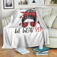 In December We Wear Red Throw Blanket HIV Awareness Empowered Woman Gift - Wonder Print Shop