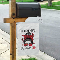 In December We Wear Red Garden Flag HIV Awareness Empowered Woman Gift - Wonder Print Shop