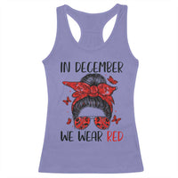 In December We Wear Red Racerback Tank Top HIV Awareness Empowered Woman Gift - Wonder Print Shop