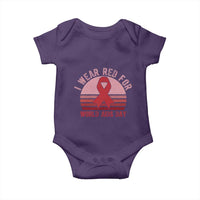 I Wear Red For World Aids Day Baby Onesie HIV Awareness Gift - Wonder Print Shop