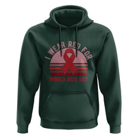 I Wear Red For World Aids Day Hoodie HIV Awareness Gift - Wonder Print Shop