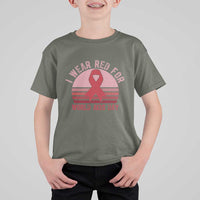 I Wear Red For World Aids Day T Shirt For Kid HIV Awareness Gift - Wonder Print Shop