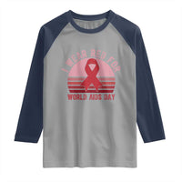 I Wear Red For World Aids Day Raglan Shirt HIV Awareness Gift - Wonder Print Shop
