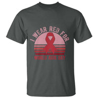I Wear Red For World Aids Day T Shirt HIV Awareness Gift - Wonder Print Shop