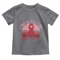 I Wear Red For World Aids Day Toddler T Shirt HIV Awareness Gift - Wonder Print Shop