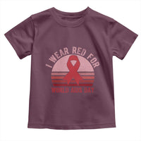 I Wear Red For World Aids Day Toddler T Shirt HIV Awareness Gift - Wonder Print Shop