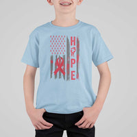 American Flag Hope HIV Awareness T Shirt For Kid World AIDS Day Gift - Wonder Print Shop