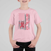 American Flag Hope HIV Awareness T Shirt For Kid World AIDS Day Gift - Wonder Print Shop