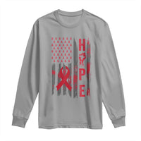 American Flag Hope HIV Awareness Long Sleeve Shirt World AIDS Day Gift - Wonder Print Shop