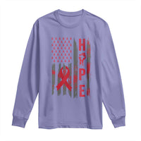 American Flag Hope HIV Awareness Long Sleeve Shirt World AIDS Day Gift - Wonder Print Shop