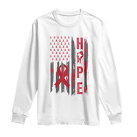 American Flag Hope HIV Awareness Long Sleeve Shirt World AIDS Day Gift - Wonder Print Shop