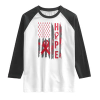 American Flag Hope HIV Awareness Raglan Shirt World AIDS Day Gift - Wonder Print Shop